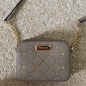 Michael Kors Taupe Crossbody with Mirror design and Gold Hardware